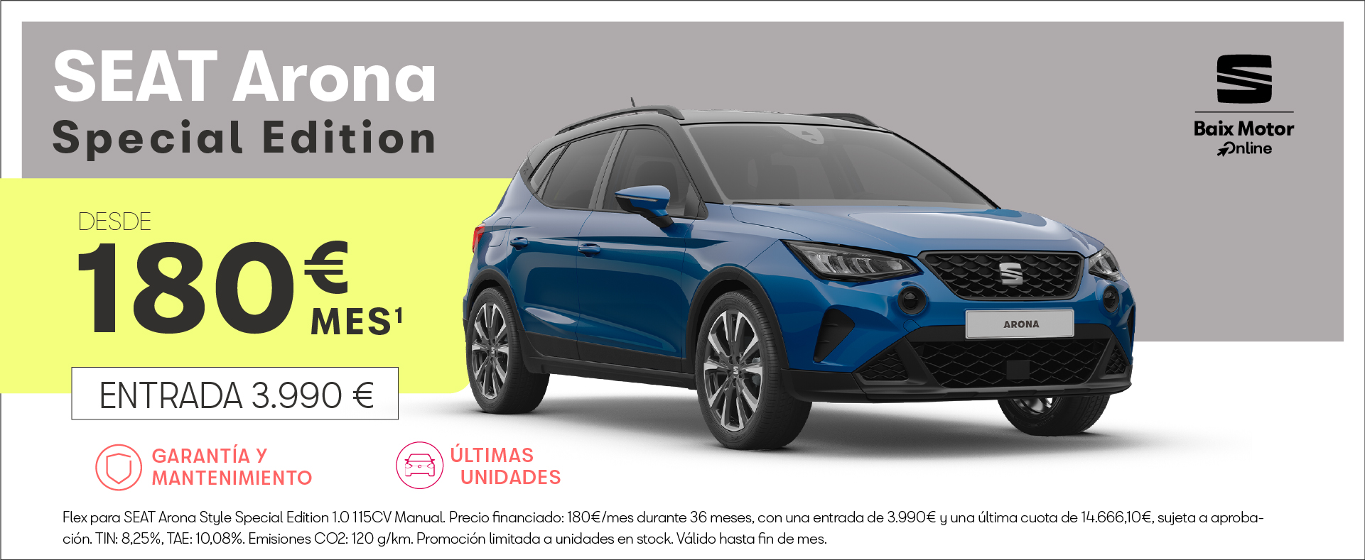 SEAT Arona Style Special Edition desde 180€/mes*